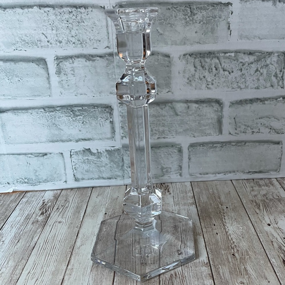 VAL SAINT LAMBERT 24% LEAD GLASS CANDLE HOLDER